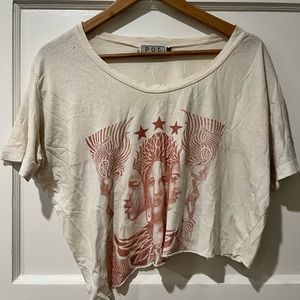 Distressed cropped t shirt